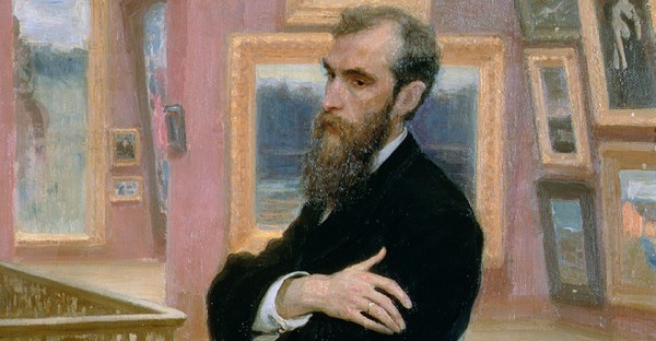  Portrait of Pavel Tretyakov (1832-98) in the Gallery, 1901 by Ilya Efimovich Repin (1844-1930) / Tretyakov Gallery, Moscow, Russia