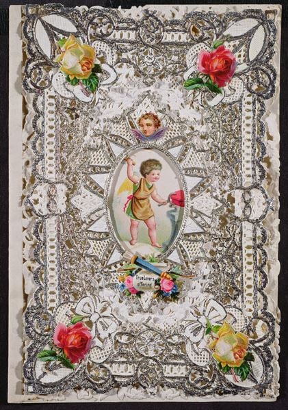 Valentine Card (colour litho), English School, (19th century) / © The Cheltenham Trust and Cheltenham Borough Council