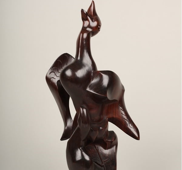 WHT430694 Bird in Hand, 1931 (wood) by Hermes, Gertrude (1901-83); 39.8x20.1x13.4 cm; Whitworth Art Gallery, The University of Manchester, UK; PERMISSION REQUIRED FOR NON EDITORIAL USAGE; British, in copyright PLEASE NOTE: This image is protected by artist's copyright which needs to be cleared by you. If you require assistance in clearing permission we will be pleased to help you. In addition, we work with the owner of the image to clear permission. If you wish to reproduce this image, please inform us so we can clear permission for you.