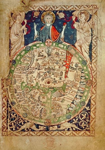 World Map (vellum), English School, (13th century) / British Library