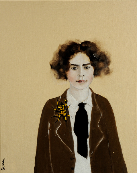 Young Frida in a Jacket, 2017, (acrylic and oil on canvas), Adams, Susan / Private Collection / Bridgeman Images