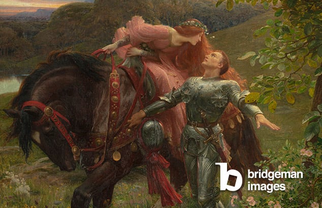 La Belle Dame Sans Merci, 1902 (oil on canvas), Frank Dicksee, (1853-1928)  Bristol Museum and Art Gallery, UK  © Bristol Museums, Galleries & Archives  Given by Mrs Yda Richardson, 1913.  Bridgeman Images
