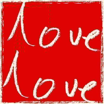 image of the word Love written in chalk on a red background Love Love, Frean, Jenny  Private Collection  © Jenny Frean  Bridgeman Images 6317188