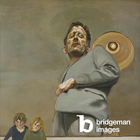 Reflection with Two Children (Self Portrait), 1965 (oil on canvas), Lucian Freud, (1922-2011)  Museo Thyssen-Bornemisza, Madrid, Spain  © The Lucian Freud Archive. All Rights Reserved 2022  Bridgeman Images