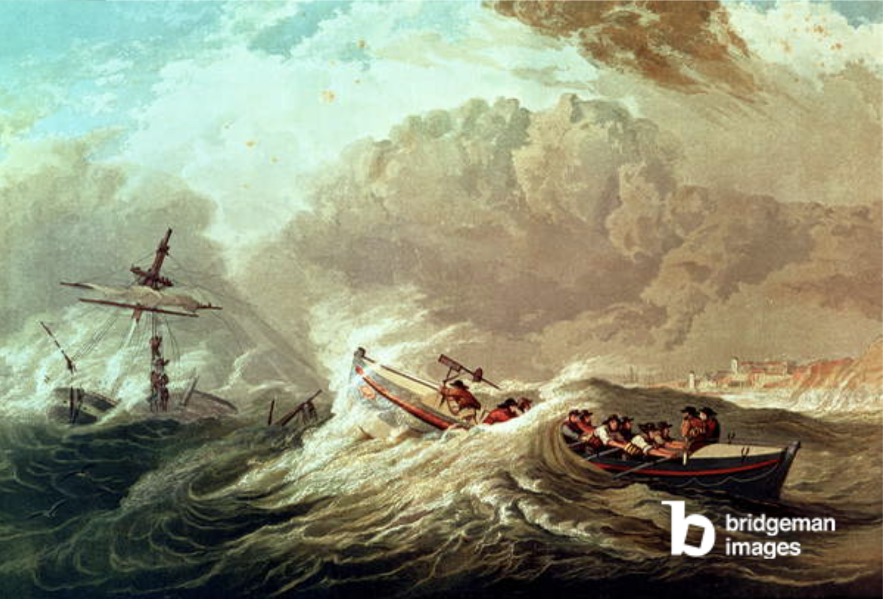 The Lifeboat off Tynemouth Bay, Edward Duncan (1803-82) / National Maritime Museum, London, UK / Bridgeman Images