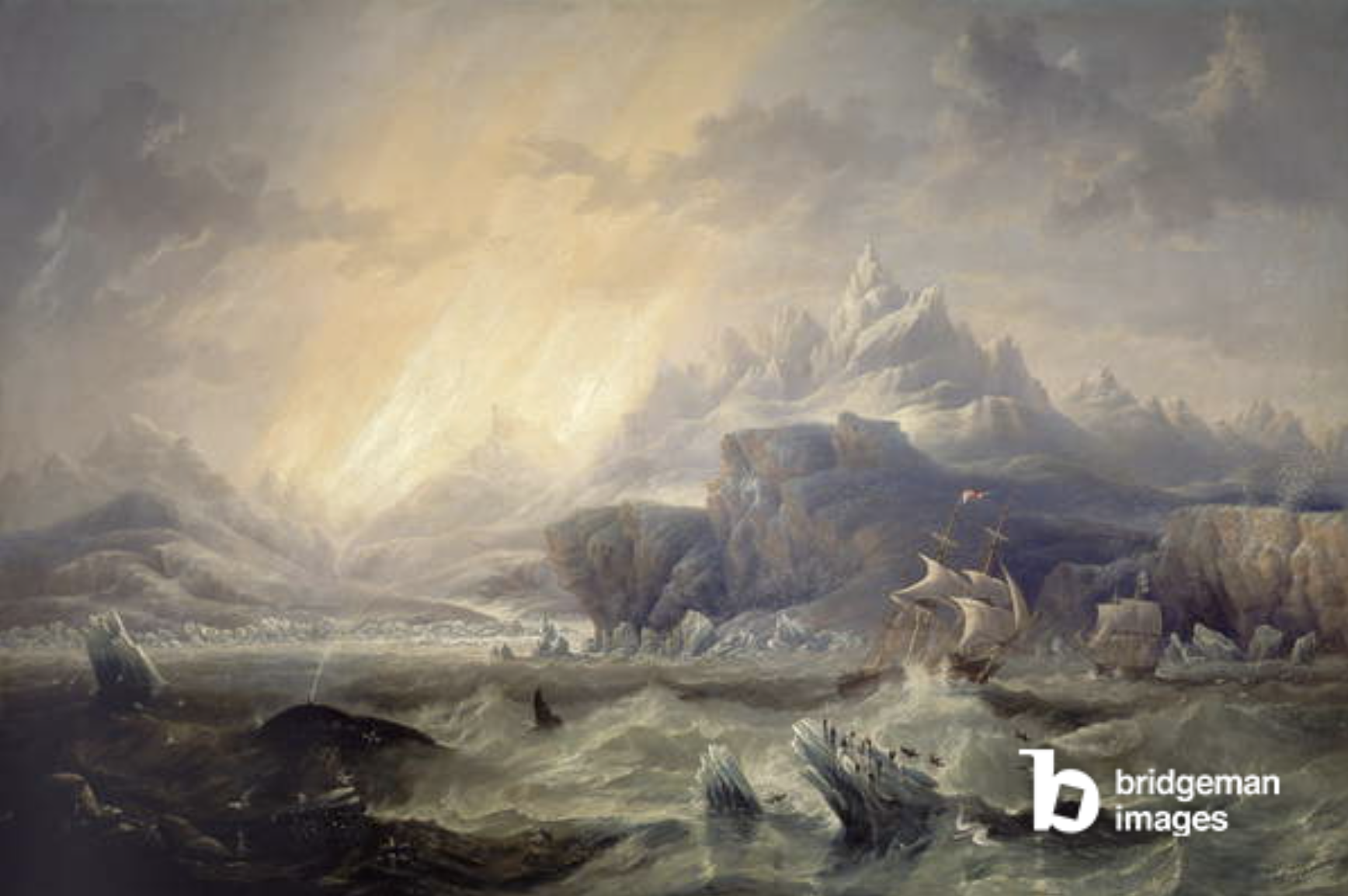 HMS 'Erebus' and 'Terror' in the Antarctic, 1847 (oil on canvas), John Wilson Carmichael  (1800-68) / National Maritime Museum, London, UK / © National Maritime Museum, Greenwich / Bridgeman Images