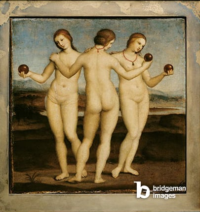 The Three Graces, Raphael (1483-1520) / The Condé museum, Chantilly, France / Bridgeman Images