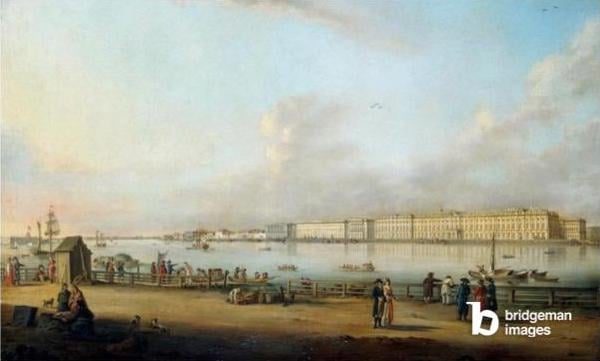View of the Winter Palace from Vasilyevsky Island, 1796 (oil on canvas), Mayr, Johann Georg (1760-1816) / German, State Hermitage Museum, St Petersburg, Russia © Bridgeman Images 