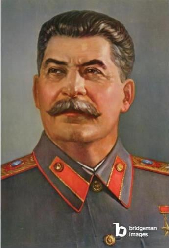 Portrait of Joseph Stalin (1879-1953) 1970 (colour litho) / Chinese School (20th century) / Private Collection© Archives Charmet / Bridgeman Images