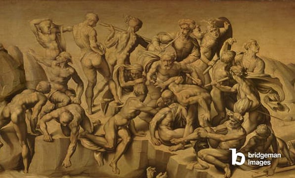 The Battle of Cascina, or The Bathers, after Michelangelo (1475-1564), 1542 (oil on panel), Aristotile da Sangallo (1481-1551) / By kind permission of Lord Leicester and the Trustees of Holkham Estate, Norfolk