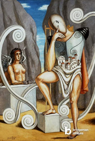 Oedipus and the Sphinx, 1968 (oil on canvas), Giorgio de Chirico (1888-1978) / Casa Museo Giorgio De Chirico, Roma / Luisa Ricciarini / Bridgeman Images