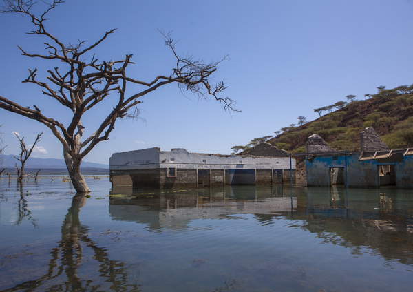 View of flooded hospital, Baringo county, Baringo, Kenya, Africa (photo) / Bridgeman Images